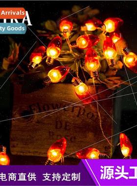 Creative new red light bulb modeling copper wire light strin