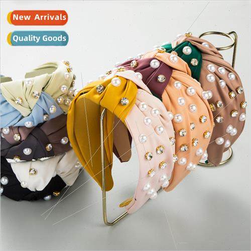Fashion simple clashing texture satin hair bands female inla