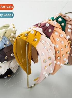 Fashion simple clashing texture satin hair bands female inla