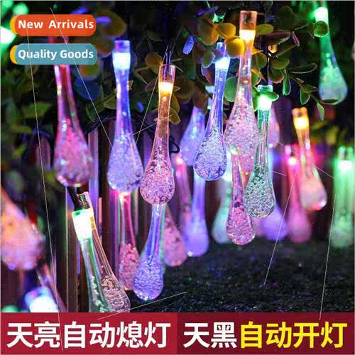 led solar water drop lights string outdoor waterprolights se