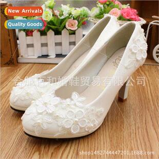 Whe plus size wedding shoes high-heeled waterproof platm bri