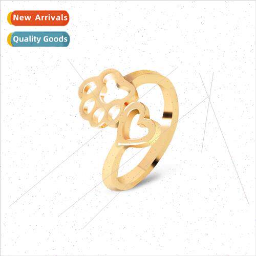 Creative Jewelry Fashion Skeleton Heart Dog Paw Ring