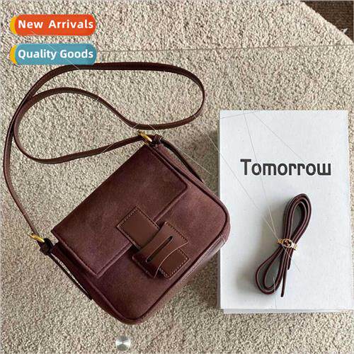 Japan Korea tide frosted suede leather retro small square ba