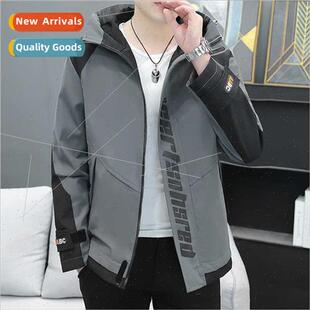 Punching jacket hooded casual men windbreaker short jacket m