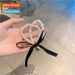 bow hair rope Korea leather pearl band female love