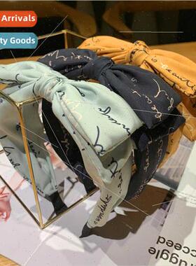 Women cloth headband Korean letters large bow adult -slip pr