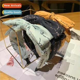 Korean letters slip cloth adult headband bow Women large