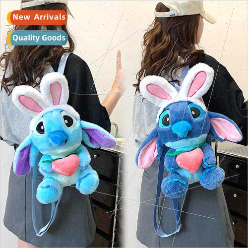 Bunny ears Stch plush cartoon backpacks children cute ins sh