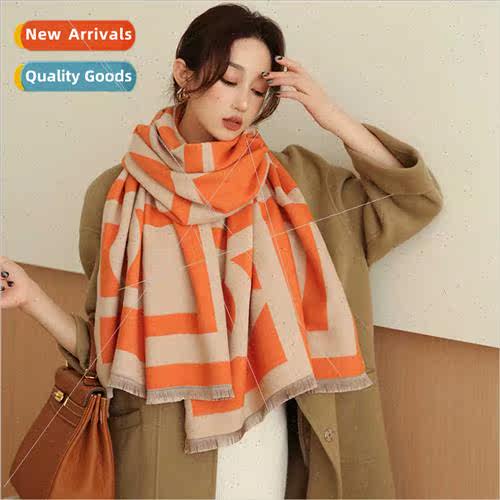 2023 new double-sided imation cashmere warm scarf female dua