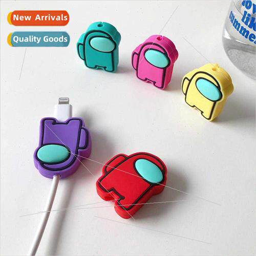 big head data cable protective cover creative doll silicone