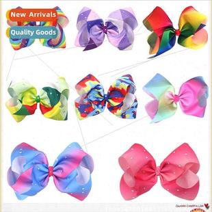hairpin children jewelry Europe gradient bow rainbow 8inch
