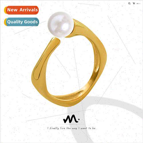 French new jewelry retro fashion sense imation pearl open ri
