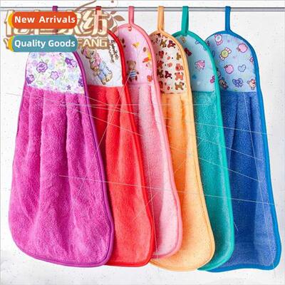 Kchen hand towel polyester brocade coral velvet hanging smal