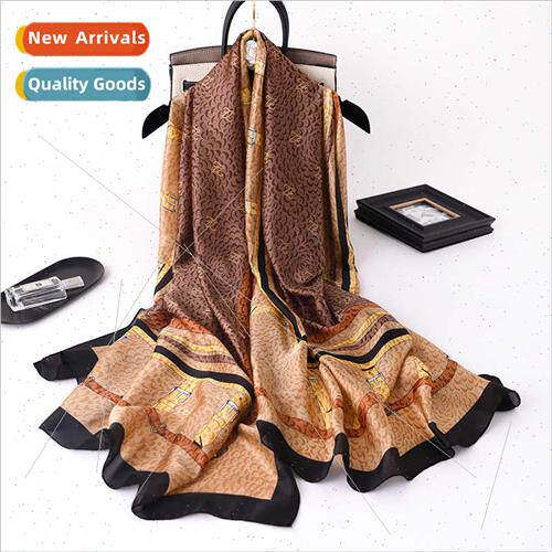 Korean  moon printed silk scarf female spring fall summer  f
