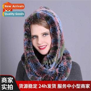 rabb hair fur new dual one otter scarf Korean hat