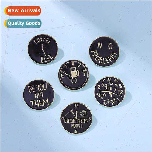 New coffee series alloy brooch ins nd COFFEE BEER round baki