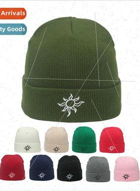 Autumn winter new wool hat sun embroidery brimless hat men c