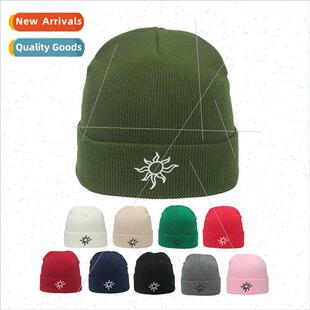 Autumn winter new wool hat sun embroidery brimless hat men c