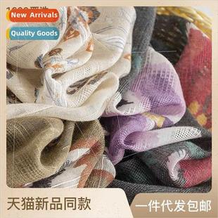 casual wild scarf fall small long fashion Spring flowers