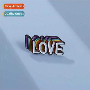 LOVE multi colour badge letters design Personalised rainbow