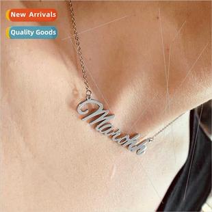 Necklace Fashion Name Alphabet Collarbon Stainless