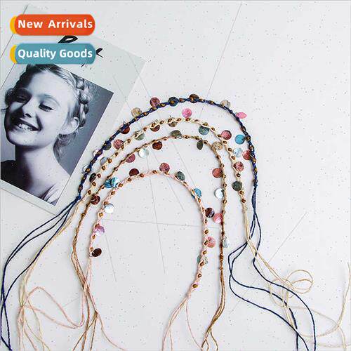 Men Women Straw Hat Natural Shell Tassel Straw Hat Decoratio