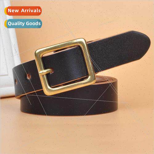 Women leather belt casual wild Korea gold buckle western pan