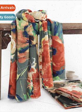 Faux cashmere scarf female printing elegant Chinese warm sha