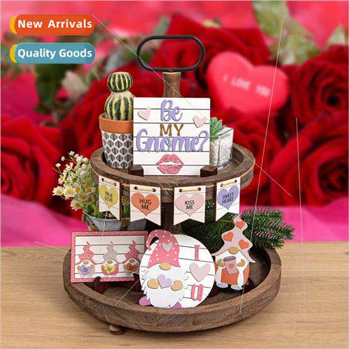 Valentine Day Colorful Covered Face People Doll Layered Tray
