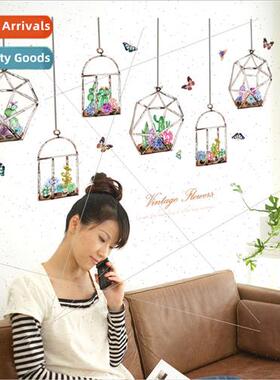 Wall stickers new succulent hanging basket bedroom living ro