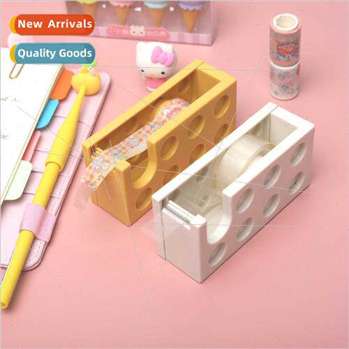 Tape cutter Korean ins cute stationery tape holder portable