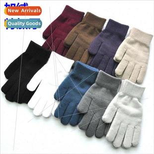 Gloves men women solid colour knted woolen gloves winter war