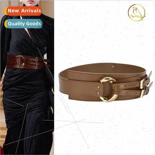 Europe irregular leather waist seal female decorative su fas