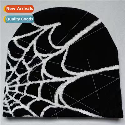 Cobweb knted cap men women jacquard cap fall winter outdoor
