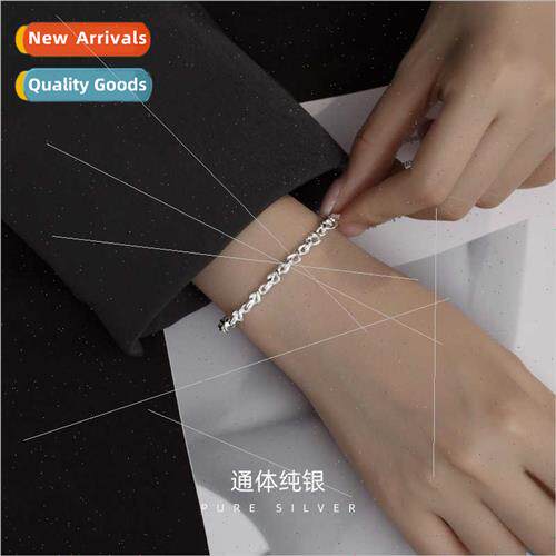 S925 silver Korea simple heart intertwined bracelet heart to