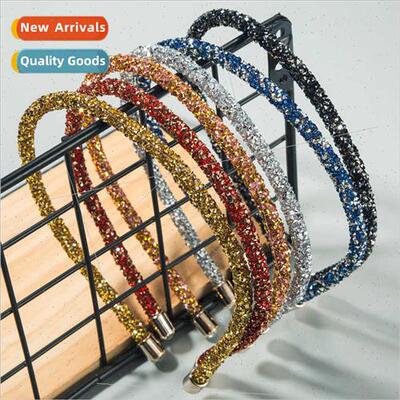 ins wind Europe simple paragraph hair band female full diamo