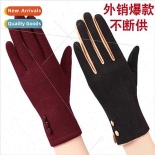 019-1 Warm Gloves Women Winter Padded Ladies Gloves Touch Sc