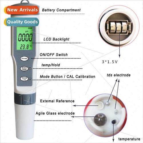 Multi-functional water  test pen pH value TDS temperature 3-