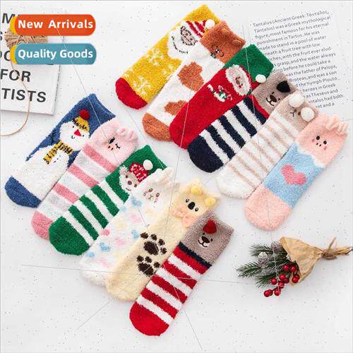 Autumn winter cute thickened warm Christmas socks women cora