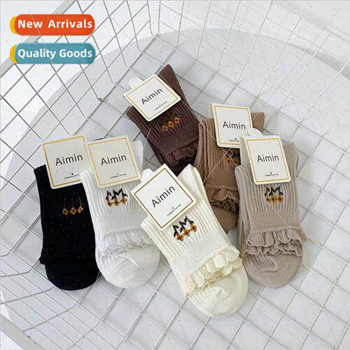 Flower mid-calf socks spring summer  Korean ladies ins stack