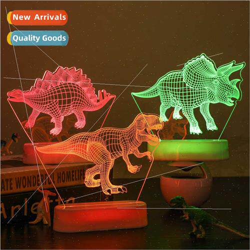 3D night light dinosaur ornaments led remote control 5 color