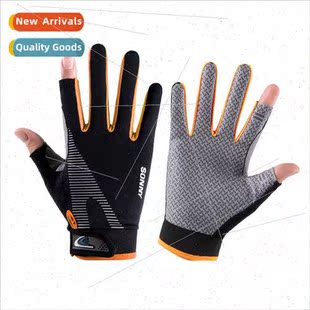summer thin breathable Fishing silk men ice sunscreen gloves