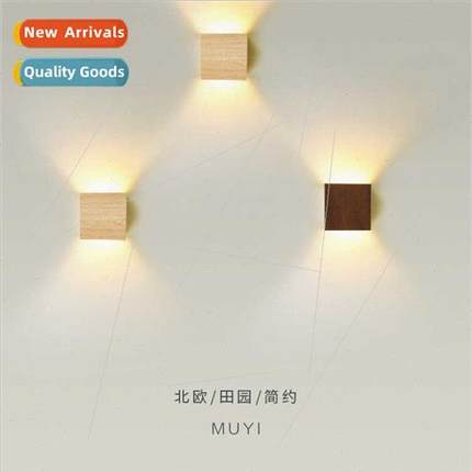 Wall lamp creative log color bedroom bedside lamp corridor a