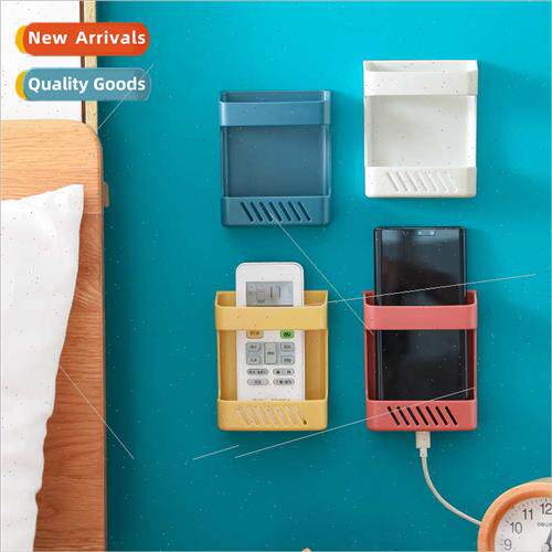 Remote control organizer box no hole desk side wall wall han