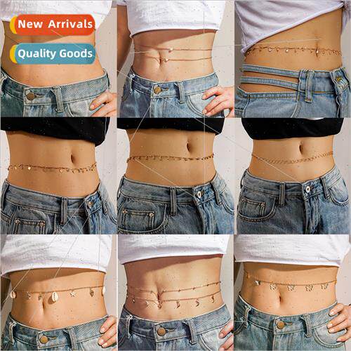 docona Bohemia Pearl Shell Heart Belly Cha  Women Butfly