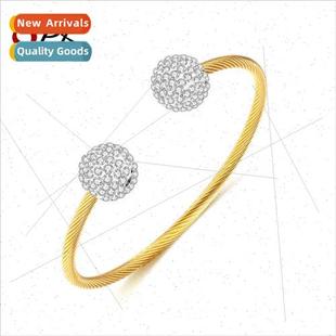 Bracelet Wire Woven Fashion Diamonds Steel Full Stainless