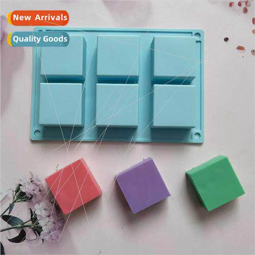 6连square soap 310 silicone mold cake pudding dessert mold s