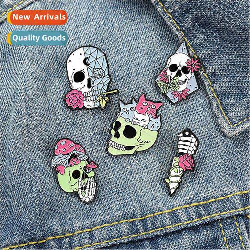 Jewelry cartoon creative personaly skull rose series baking
