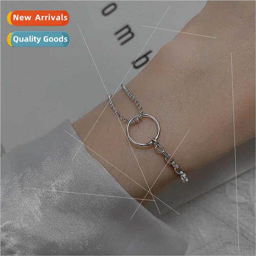 Geometric round bracelet female simple Korea ins retro chain