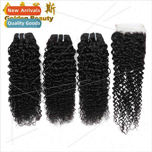 Brazilian hair bundle jerry curl closure human hair curtain